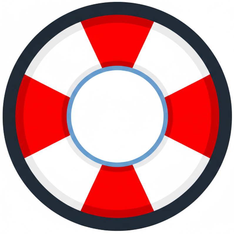 Lifebuoy icon for emergency disaster response