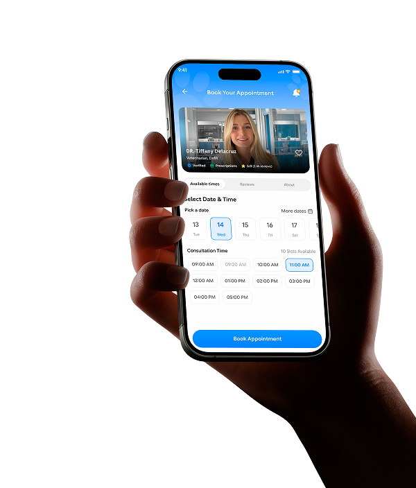 Book your appointment in the RexVet mobile app